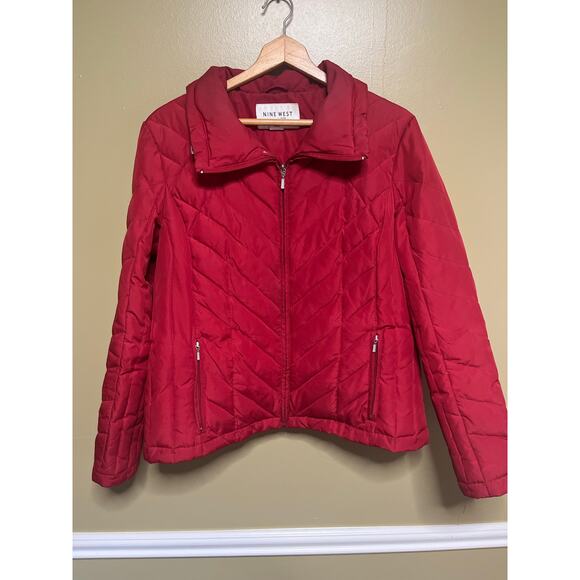 Nine West Red Down Puffer Jacket - Picture 3 of 13